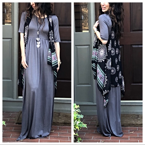 ✨LAST ONE ✨Grey long side pocket maxi dress - Picture 8 of 8